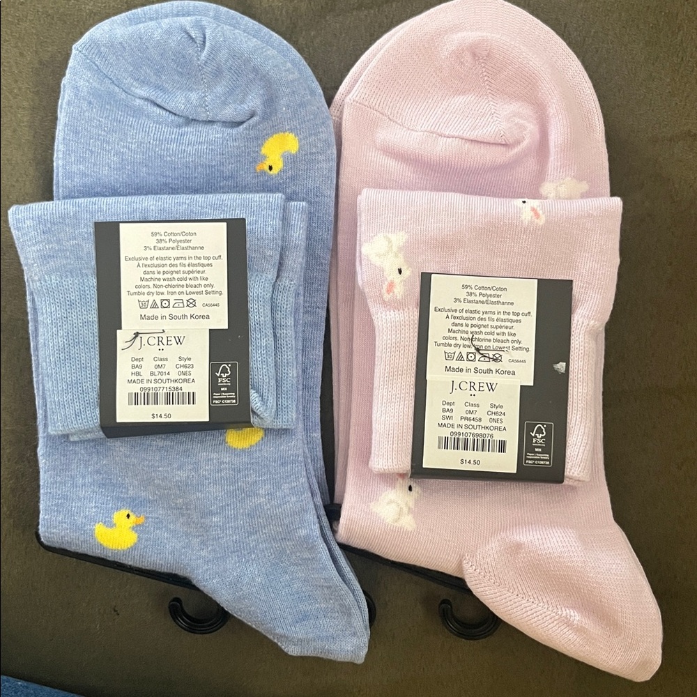🔥🔥  J Crew women’s set of 2 Easter themed socks, NWT - Picture 3 of 3